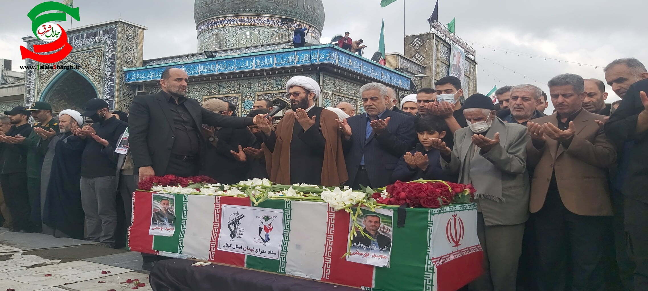 پیکر مدافع امنیت شهید مجید یوسفی با حضور استاندار گیلان در آستانه اشرفیه تشییع شد + عکس و فیلم