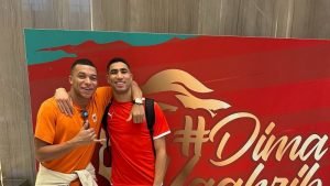 شادی دیوانه‌وار امباپه با پیراهن قرمز مراکش