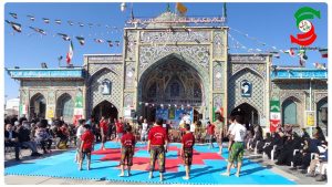 اجرای ورزش باستانی زورخانه ای در صحن سرای حرم مطهر سلطان سیدجلال الدین اشرف علیه‌السلام برگزارشد