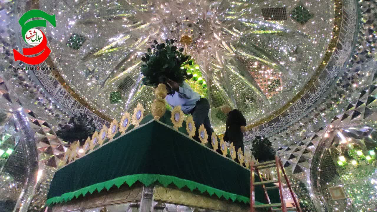 حرم مطهر سلطان سید جلال الدین اشرف (ع)آستانه اشرفیه سیاه پوش شد+فیلم و عکس