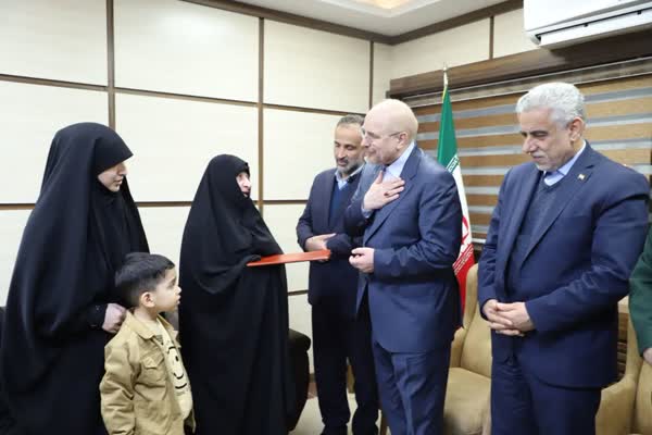 رئیس مجلس شورای اسلامی از خانواده ۴ شهید آستانه ای تجلیل کرد