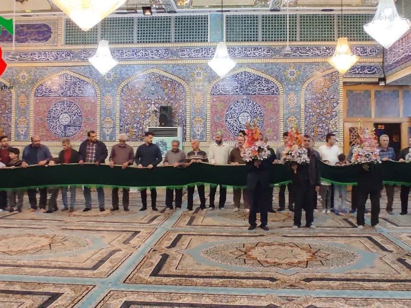 جشن میلاد حضرت معصومه (س) و تعویض گلدسته های حرم سلطان سید جلال‌الدین اشرف برگزارشد+ فیلم و عکس