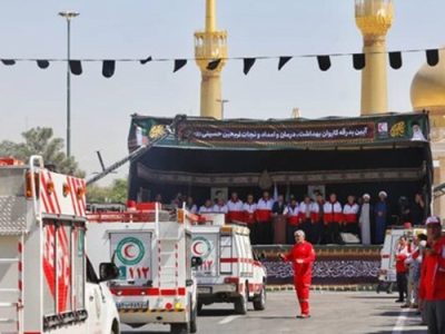 پزشکان و امدادگران هلال احمر کرمان در مسیر پیاده‌روی اربعین مستقر شدند