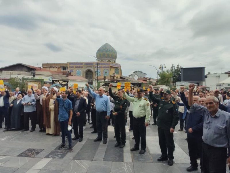 راه پیمایی نماز گزاران نمازجمعه آستانه اشرفیه در حمایت از جبهه مقاومت