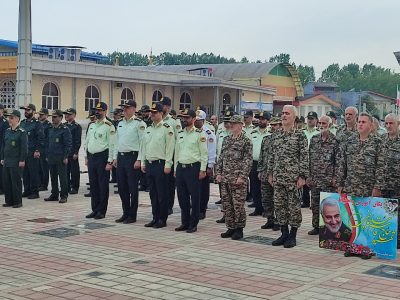 صبحگاه مشترک نیروهای نظامی و انتظامی در آستانه اشرفیه برگزارشد+ عکس