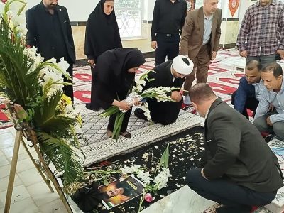 گلزار شهدای آستانه اشرفیه و شهید حمله اخیر اسرائیل گلباران شد+ عکس