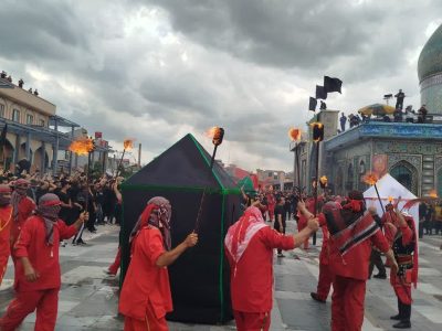 آئین نمایشی مذهبی آتش زدن خیام در آستانه اشرفیه به روایت تصویر