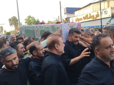 گزارش تصویری از تشییع پیکر مدافع امنیت شهید مجید کاظم پور+ فیلم